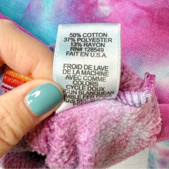 Aviator Nation Tie Dye Cropped Women’s Sweatshirt Hoodie Sz S - Picture 10 of 14